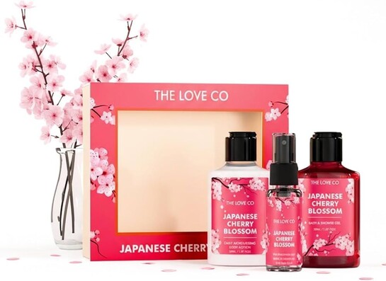 THE LOVE CO. Japanese Cherry Blossom Gift Set for Women – Pack of 3