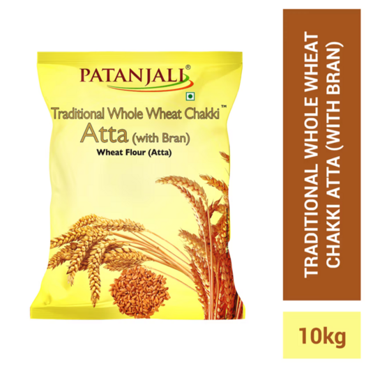 Zepto - Patanjali Traditional Whole Wheat Atta (100% Atta, 0% Maida) 10kg(location specific)