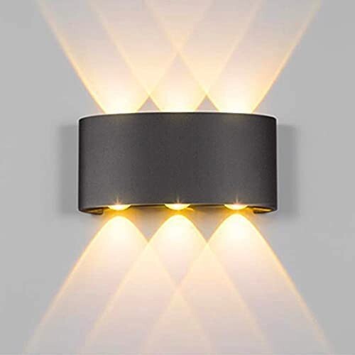 Groeien 6 watts LED Waterproof Indoor/Outdoor Up Down Wall Lamp (Warm White,ABS Plastic)