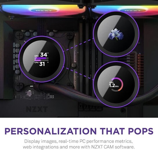 NZXT Kraken 240 RGB 240mm CPU Liquid Cooler/AIO with with LCD Display ...