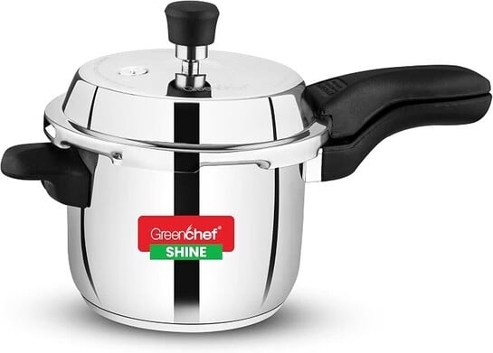 Capacity Liters GREENCHEF Shine Stainless Steel Pressure Cooker 3Litre Capacity (3 ...