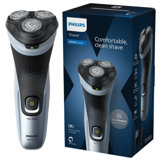 PHILIPS 3 Series Rechargeable Cordless Shaver for Beard for Men (40mins Runtime, 