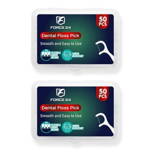 Force24 Dental Floss Picks for Tooth Cleaning Fresh Dental Floss Toothpick Cleaners, 