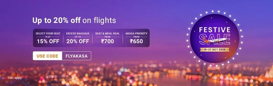 Introducing our Festive Sale. Enjoy up to 20% off on flights and a bunch of discounts on our Add-Ons services.