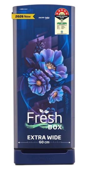 Voltas Beko  208 L Direct Cool Single Door 5 Star Refrigerator with Base Drawer (Bonita Blue, RDC240V /5W0BBROMOBOOGO)