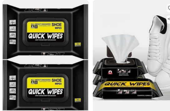 CITYCART Shoe Wipes Wipes Pack of 1(80 Wipes) Instant Cleaner Sports, Velour, Leather, Canvas Shoe Cleaner (White