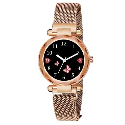 Women's Elegant Bracelet Watch with Decorative Butterfly Artwork
