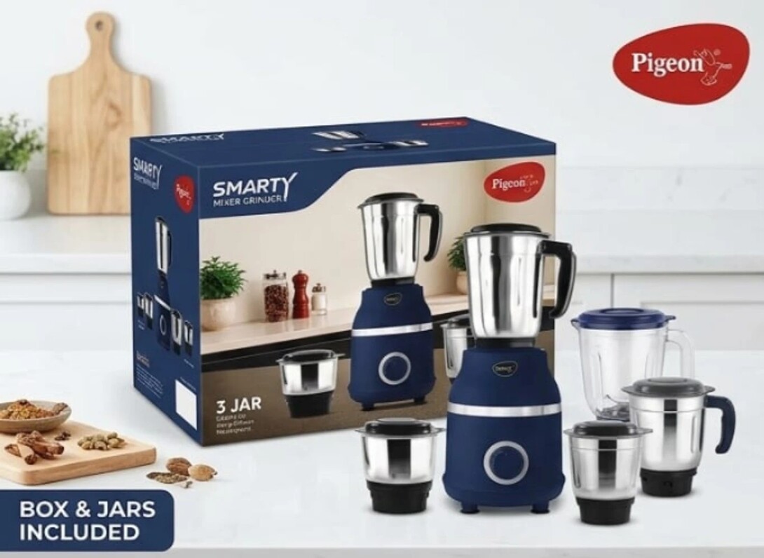 Pigeon Pro 500 W Juicer Mixer Grinder (Smarty Mixer Grinder 3 Jar...more