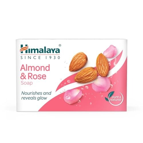 Moisturizing Almond and Rose Soap, 125g[Apply 5% Coupon] Himalaya Almond & Rose Moisturizing Soap 125g | Min Buy 2