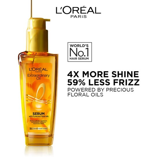L'Oreal Paris Extraordinary Oil Hair Serum, Anti-Frizz Serum With UV Protection(100ml)