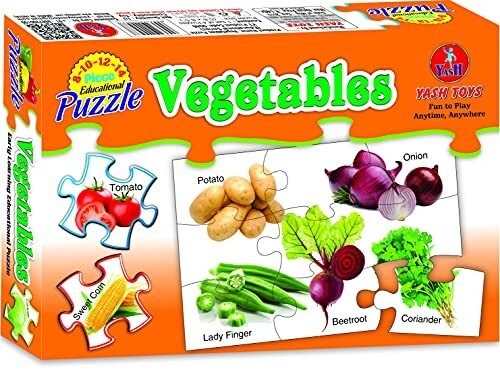 SMART PICKS Educational Transport Vehicle Puzzle for Kids, Includes 8-14 Pieces of Fun Puzzle (Vegetables)