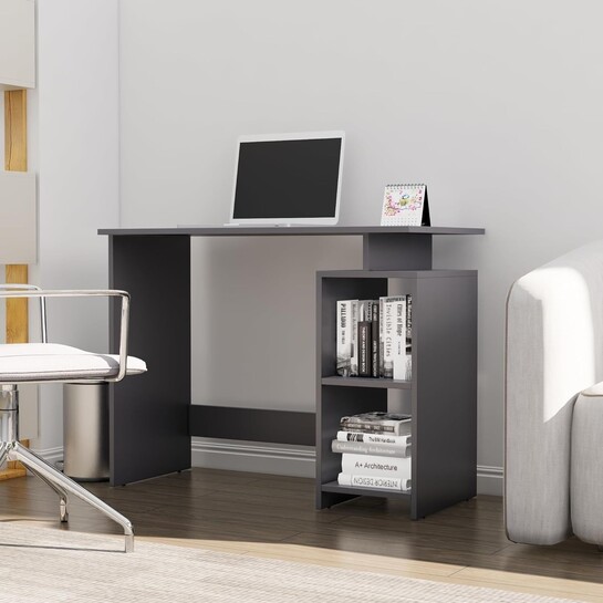 Bniture Wooden Study Table for Home | Engineered Wood Laptop Study Table with Book Shelf | Multi Purpose Office Desk for Laptop, Computer, Writing & Study | Workstation for Home & Office | Slate Grey