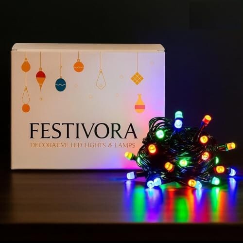 35 Ft Multicolor LED Pixel String Lights | Super Bright High-Intensity Plug-in String Lights for Home & Outdoor Decor | Multicolor Lights for Diwali, Festivals & Party Decor (Pack of 1)