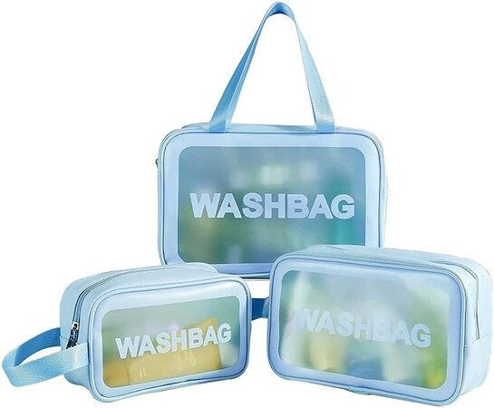 Clear Makeup Pouch Set,, Set of 3 @269
