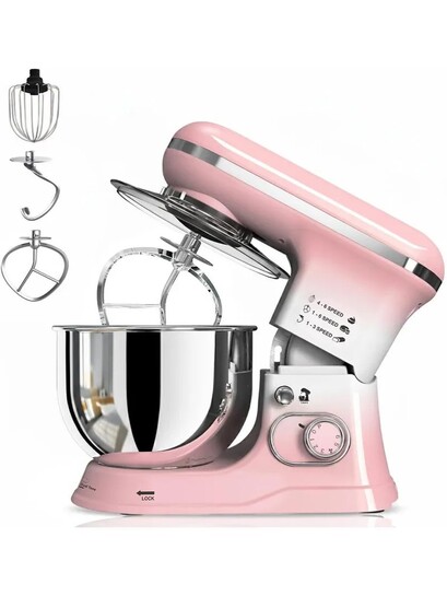 Inalsa Kratos DualTone Pink|Stand Mixer |1200W|5L SS Bowl|Baking,Cake Mixer,Kneading 1200 W Mixer Blender (Kratos DualTone Pink|Stand Mixer |1200W|5L SS Bowl|Baking,Cake Mixer,Kneading | 1 Jar | Pink)
