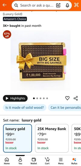 Money Saving Challenge Piggy Bank @99