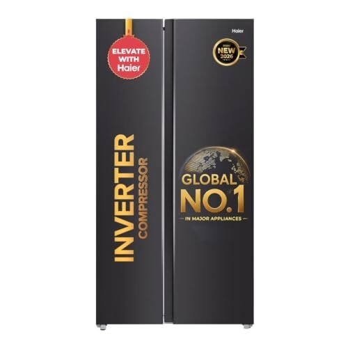Haier 540L 3-Star Side-by-Side Inverter Refrigerator – Luxe Black