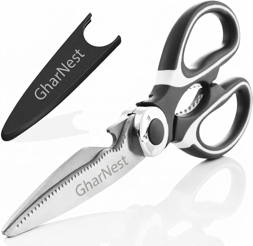 Multi Purpose Kitchen Scissors Heavy Duty Stainless Steel Shears Black