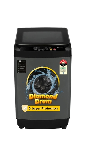 Realme techlife  7 kg 5 Star Rating Fabric Safe Wash Fully Automatic Top Load Black, Grey on Flipkart