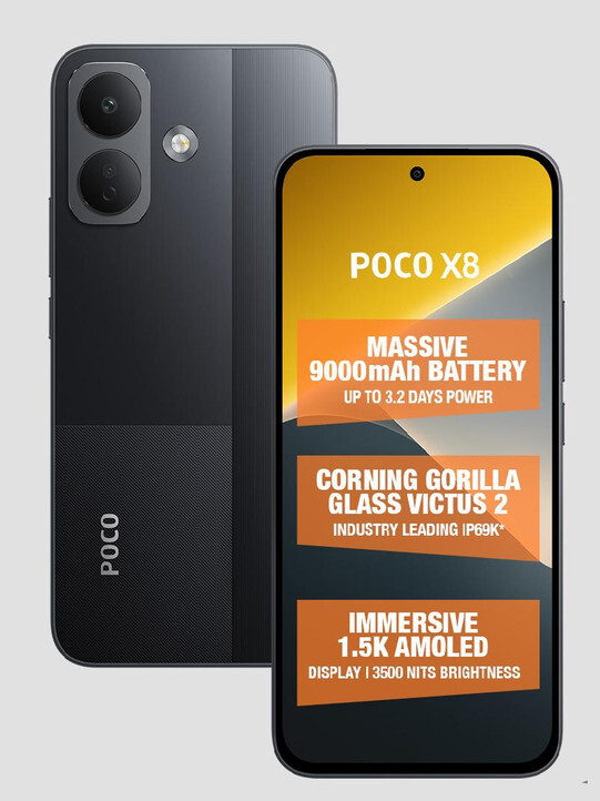 POCO X8 5G (Black, 128 GB) (6 GB RAM)