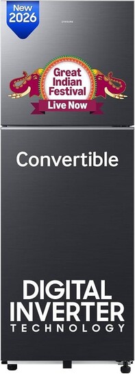 Samsung 236 L, 3 Star, Convertible, Digital Inverter Frost Free Double Door Refrigerator