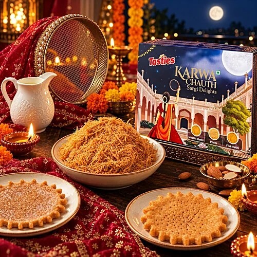 Tasties Karwa Chauth Sargi Box With Pheni, Meethi Mathi & Fiki Mathi, 300 g (3x100g)