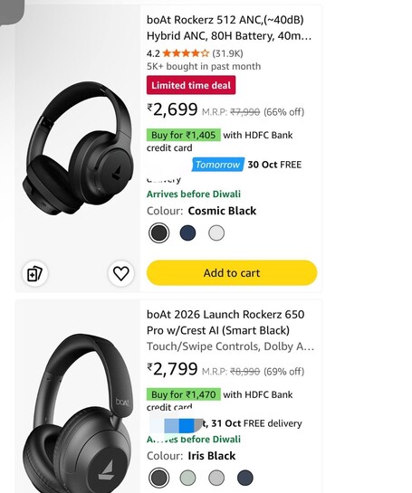 Headphone and Earbuds Loot..Pay with HDFC Card