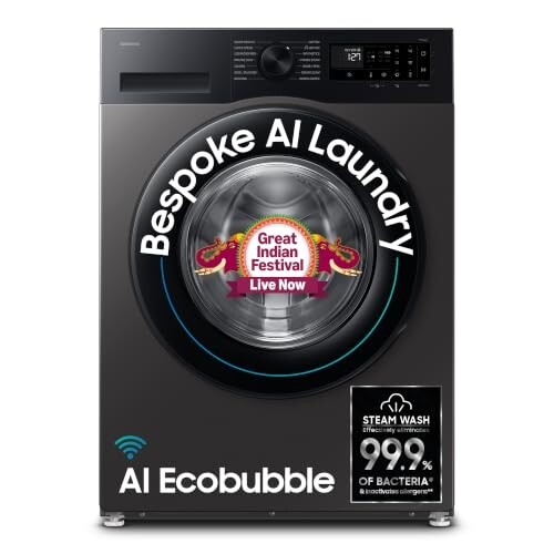 Samsung Smart Choice Smart Choice 12 kg, 5star, AI Ecobubble, Super Speed, Wi-Fi, Hygiene Steam with Inbuilt Heater, 