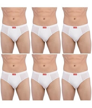 (Pack Of 6) Frenchie VIP Plus White 100% Combed Cotton Brief Combo