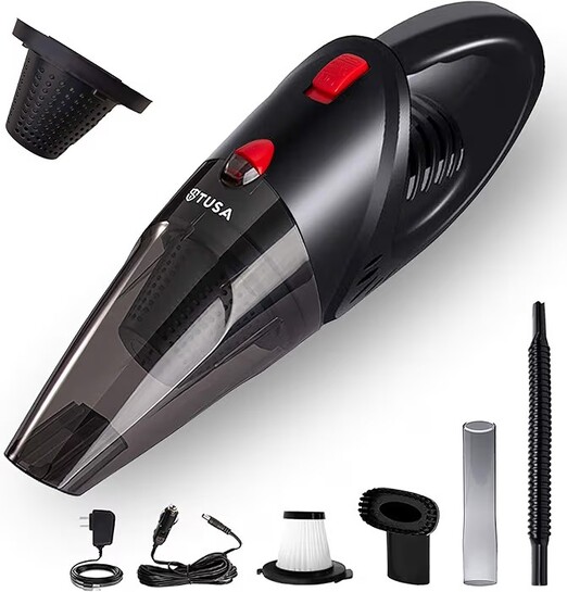 Tusa Cordless Vacuum Cleaner for Car & Home | 2X Powerfull Suction, Dual Mode Battery 6000mAh & 12V DC Car Port
