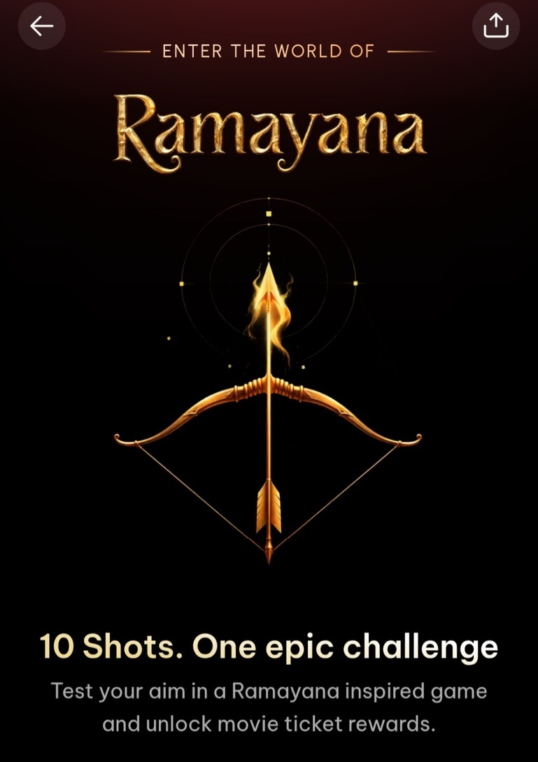 District : Play Game & Win 50% off upto 200Rs on Ramayana Tickets