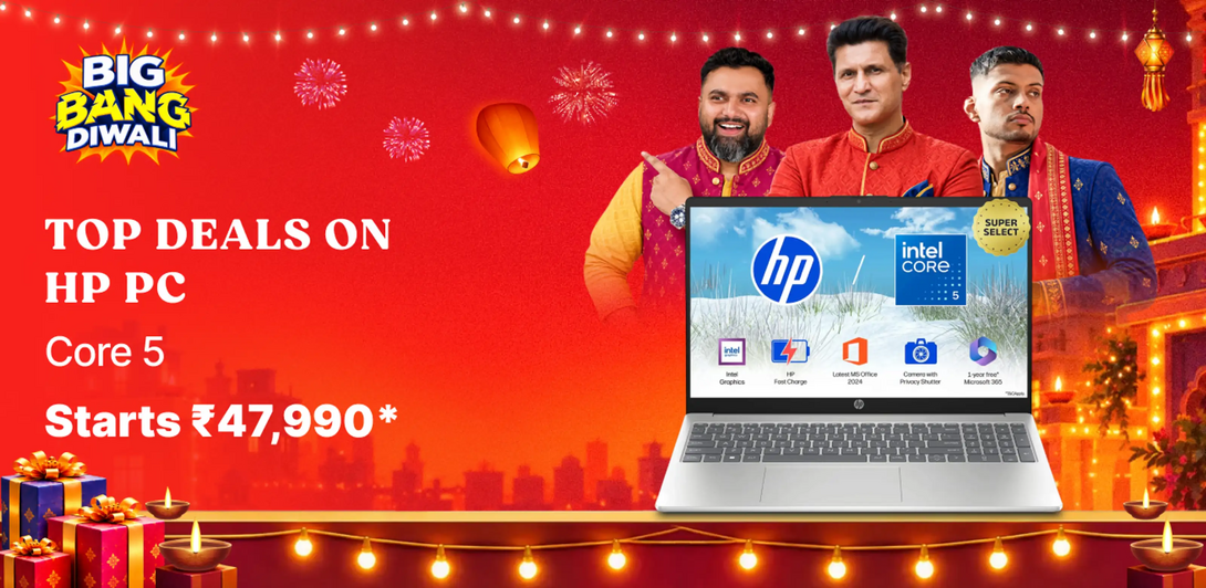 Flipkart Big Bang Diwali Sale Prices on Laptops [ HP, Dell, MSI, Acer, Asus, Motorola & more ]
