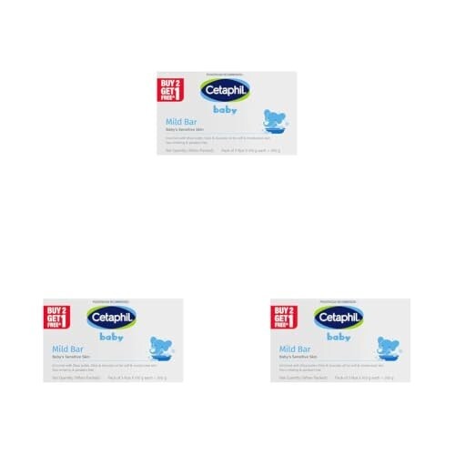 Cetaphil Baby Mild Cleansing Bar 100g × 3 Pack