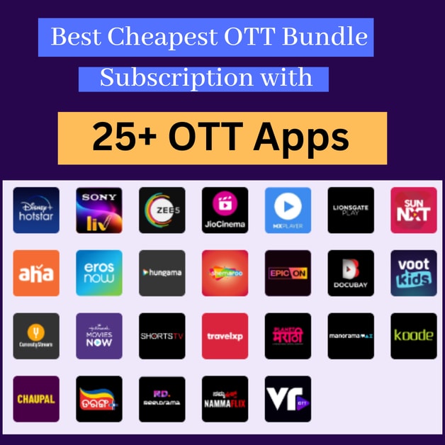 Best Cheapest OTT Bundle Subscription with 25+ OTT Apps DesiDime