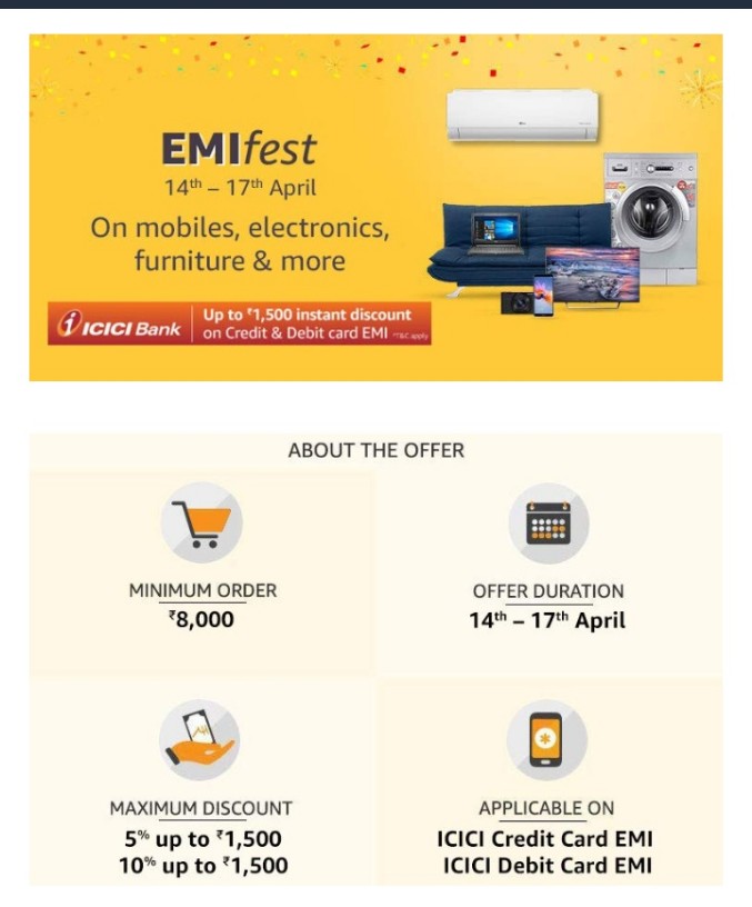 Icici Bank Cards Amazon Emi Fest Desidime