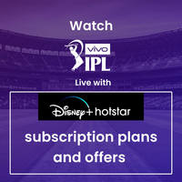Watch IPL Live 2021 with Hotstar subscription plans and offers.