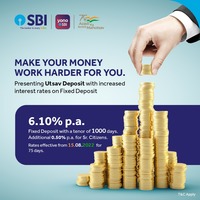 SBI Utsav Fixed Deposit offer to give 6.10% Interest!