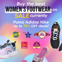 Buy the best women's footwear deals on sale | Puma, Adidas, Nike at 50 to 75% OFF!
