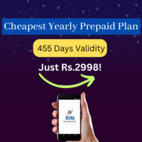 Cheapest Yearly Prepaid Plan with 455 Days Validity at just Rs.2998!