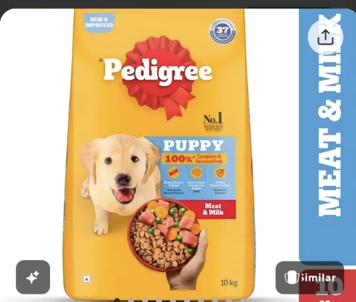 Pedigree Puppy Meat Milk Dry Dog Food 10 kg DesiDime