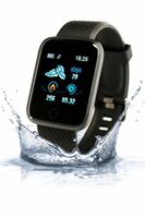 Smart Fitness Watch with Heart Rate Monitor, Sleep Tracker, Bluetooth Connectivity, Waterproof Sports Smartwatch for Men and Women, Black