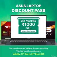 Buy the Laptop Discount Pass only at Rs. 99 & Get Rs. 1000 off on Laptops