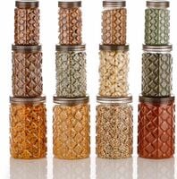 Pack of 12 Plastic Jar - 350ml (3) , 650ml (3), 1200ml (3)