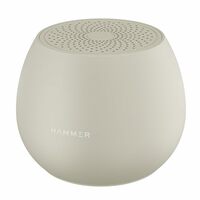 HAMMER Drop 5W Bluetooth Wireless Speaker with Twin Pairing, 1200 mAh Battery, 100H Standby Time, TWS Function, TF Card, USB Slot, Auto-Pairing, in-Built Mic, Type-C Charging, 52mm Driver (Beige)