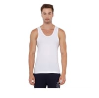Rupa Bruno Round Neck Men's Vest, White - S Size (Location Specific)