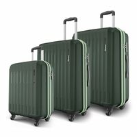 Safari Genius Alley Set of 3 (Cabin + Medium + Large) Trolley Bags Hard Case Polypropylene, 4 Wheels
