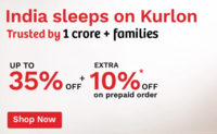 Kurlon Up to 35% Off + Extra 10% Off on Prepaid Order