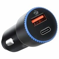 Zebronics 38 Watts Car Charger, Dual Output (USB + Type C), PPS Tech, Rapid Charge, Compact Design, for Smartphones, iPhones, Tablets, Earbuds (CC2018, Black)