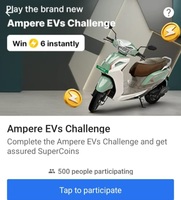Ampere EVs challenge win 6 super coins
