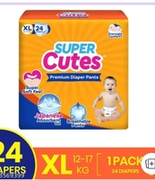 Super Cutes Super Cute's Wonder Pullups Diaper Pants with Wetness Indicators (XL) | Super Soft and Rash Free Diapers Protection upto 10 hours with No Leakage Pack of 26